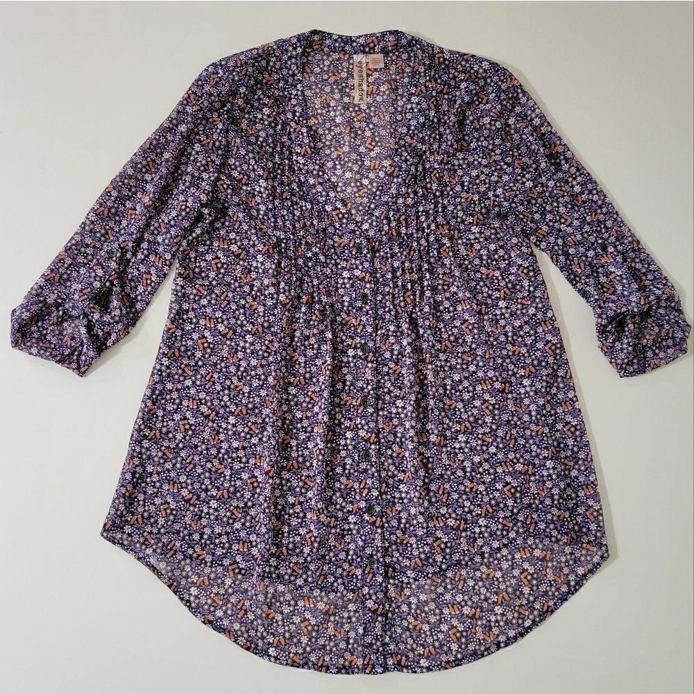 Eyeshadow Women's Floral Breezy Boho Blouse